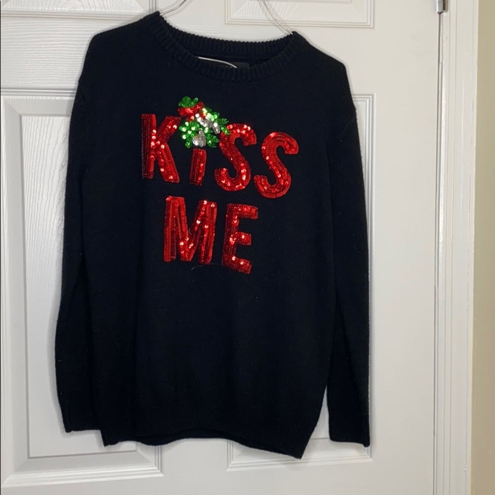 Black Christmas Sweater with Sequins
